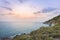 Sunset with colorful sky at Khao leam ya National park