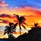 Sunset Colors Spring Off the Cloud Formations from the South Florida Beach.