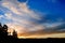 Sunset colours in the clouds as seen from a lookout in Gowland Todd Provincial Park, Vancouver Island, British Columbia, Canada