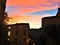 Sunset, colours, pink sky and fairytale in Civita di Bagnoregio, town in the province of Viterbo, Italy