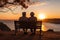 Sunset companionship a senior couple finds solace and joy on a bench