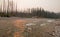 Sunset on confluence of South Fork Flathead River and Lost Jack Creek at Meadow Creek Gorge in Bob Marshall Wilderness - Montana