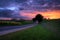 Sunset on a Country Road