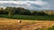 Sunset country village scenic view landscape farming straw bales Cork Ireland