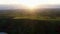 Sunset in countryside landscape. High angle view