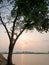 Sunset countryside tree beautiful water