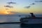 Sunset on the cruiseship in Bridgetown, Barbados