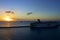 Sunset on the cruiseship in Bridgetown, Barbados