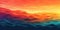 Sunset or dawn over silk mountains landscape abstract background. Generative AI