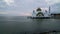 Sunset day to night At Malacca Straits Floating Mosque