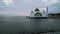 Sunset day to night At Malacca Straits Floating Mosque