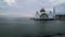 Sunset day to night At Malacca Straits Floating Mosque