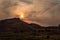 Sunset at desert area and rock formations in Utah