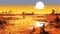 Sunset In The Desert: A Graphic Novel-inspired Australian Landscape