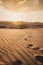 Sunset in the desert, sand prints