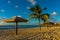 Sunset on a deserted beach in Antigua, Caribbeans