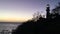 Sunset at Diamond Head Lighthouse in Winter on Oahu Island, Hawaii.