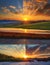 sunset at different times and in different seasons illustration