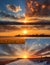 sunset at different times and in different seasons illustration