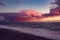 Sunset dramatic pastel sea sky and cloud background