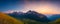 Sunset Dreamscape, Panoramic Mountain Majesty, AI Generated