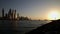 Sunset dubai marina panoramic 4k time lapse