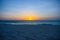 Sunset at Eagle Beach on Aruba island in the Caribbean, stunning colours on a blue water