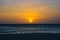 Sunset at Eagle Beach on Aruba island in the Caribbean, stunning colours on a blue water