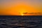 Sunset at Eagle Beach on Aruba island in the Caribbean, stunning colours on a blue water