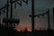 Sunset on an electrical substation