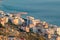 Sunset elevated view of Saranda, Albania