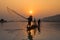 Sunset fisherman Fishing