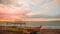 Sunset on a fisherman`s boat on the beach of Agujas in Costa Rica