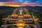 Sunset at Fo Guang Shan Buddha Temple in Kaohsiung, Taiwan.