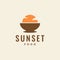 Sunset food with bowl warm logo
