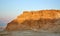 Sunset fortress Masada, desert, Israel