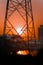 Sunset in front of an electricity pole, urban photography