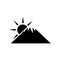 Sunset Fuji Mountain icon vector sign and symbol isolated on white background, Sunset Fuji Mountain logo concept