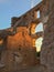 Sunset glow on a fragment of the Roman Colosseum