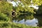 Sunset on Gosford House boating pond, East Lothian