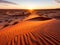 Sunset gradient in desert landscape high angle shot