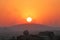 Sunset Hampi. Sunrise Hampi. Beautiful sunset in the mountains a