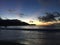 Sunset in Hanalei Bay on Kauai Island, Hawaii.