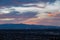 Sunset high angle view of the strip cityscape from Henderson View Pass