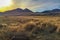 Sunset high up in the foothills of the Southern alps in the Hakatere conservation park sheep stations