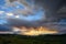 Sunset Highlights Low Clouds in Storm Over Yellowstone