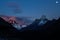 Sunset in the Himalayas Everest Base Camp Trekking Solukhumbu Nepal