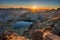 Sunset from Hincova veza peak during autumn in High Tatras mountains