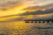 Sunset on Hurricane Damaged Pier on Casa Marina Beach