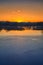 Sunset on iced water